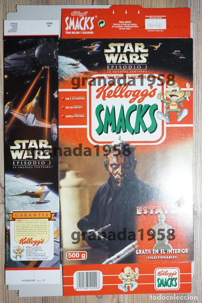 Blechdosen und Kisten: ENVASE CAJA CART&Oacute;N SMACKS DE KELLOGG'S STAR WARS GUERRA DE LAS GALAXIAS A&Ntilde;O 2000 KELLOGG KELLOGGS