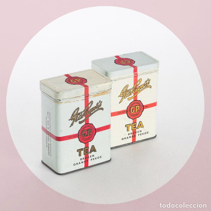 Cajas y cajitas met&aacute;licas: Set de dos cajas de lata a&ntilde;os 60.