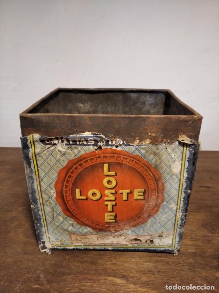 Cajas y cajitas met&aacute;licas: Antigua lata de galletas Loste - Foto 1