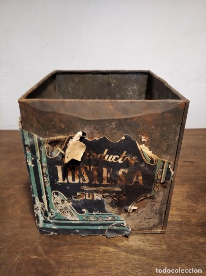 Cajas y cajitas met&aacute;licas: Antigua lata de galletas Loste - Foto 4