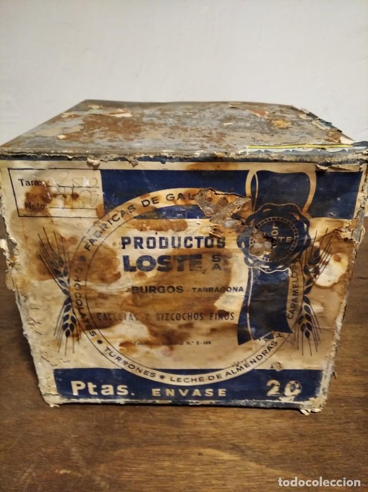 Cajas y cajitas met&aacute;licas: Antigua lata de galletas Loste - Foto 5