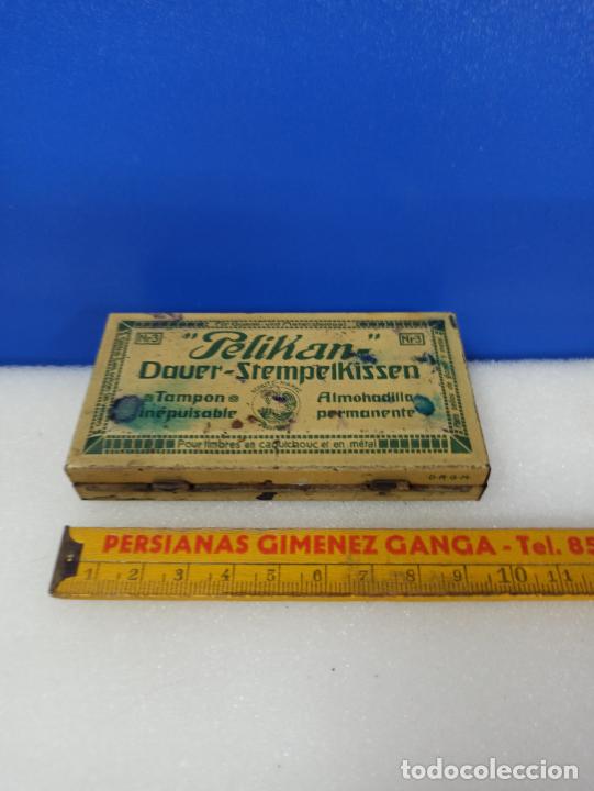 Cajas y cajitas met&aacute;licas: ANTIGUA CAJA METALICA - PELIKAN DAVER-STEMPELKISSEN - TAMPON INEPUISABLE - ALMOHADILLA PERMANENTE
