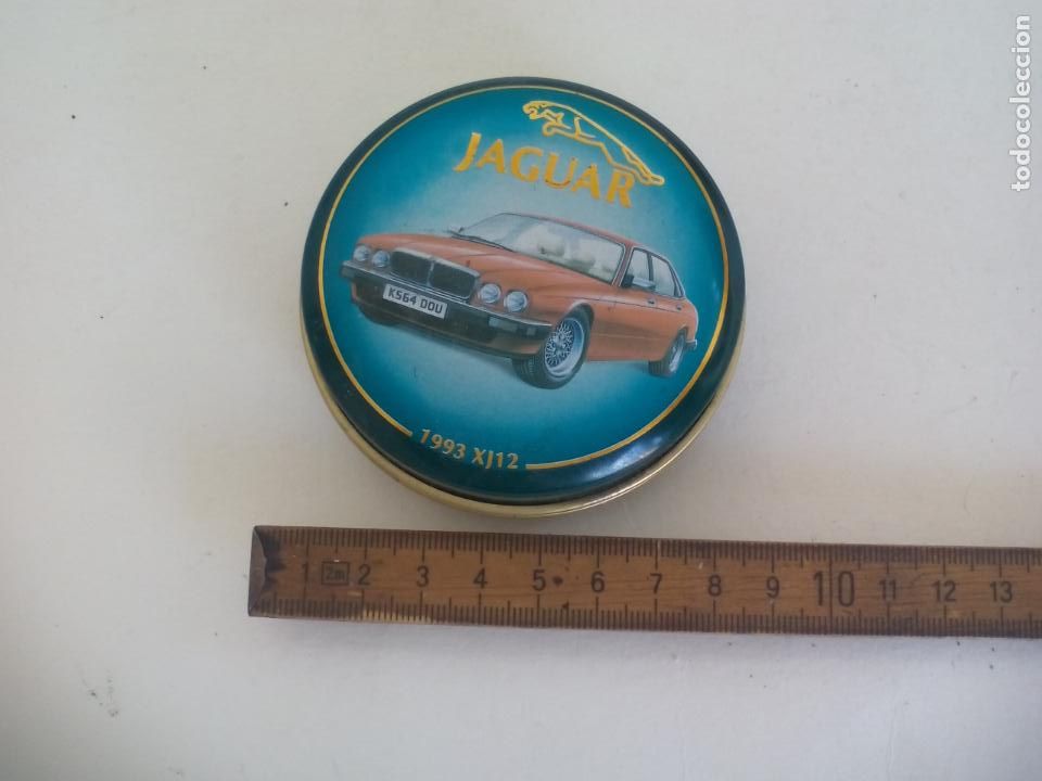 Cajas y cajitas met&aacute;licas: CAJA DE METAL DE COCHE JAGUAR, DE PERFUME O COLONIA. 7,5 X 2,5 CM. JAGUAR FOR MEN. 1993 XJ12