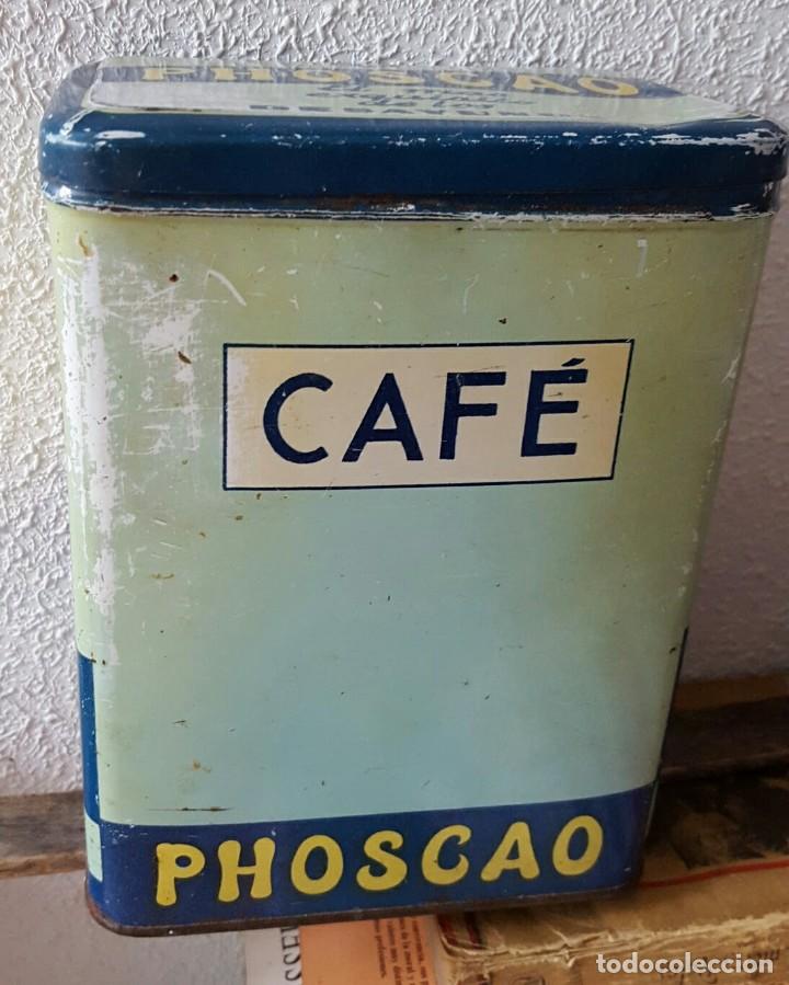 Cajas y cajitas met&aacute;licas: lata de cafe phoscao a&ntilde;os 60 - Foto 2