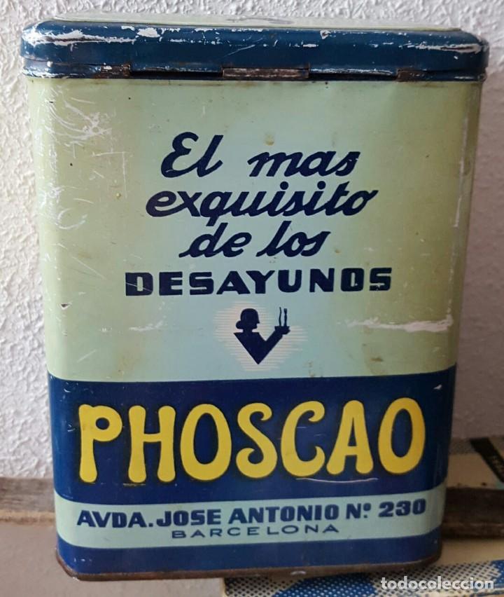 Cajas y cajitas met&aacute;licas: lata de cafe phoscao a&ntilde;os 60 - Foto 1