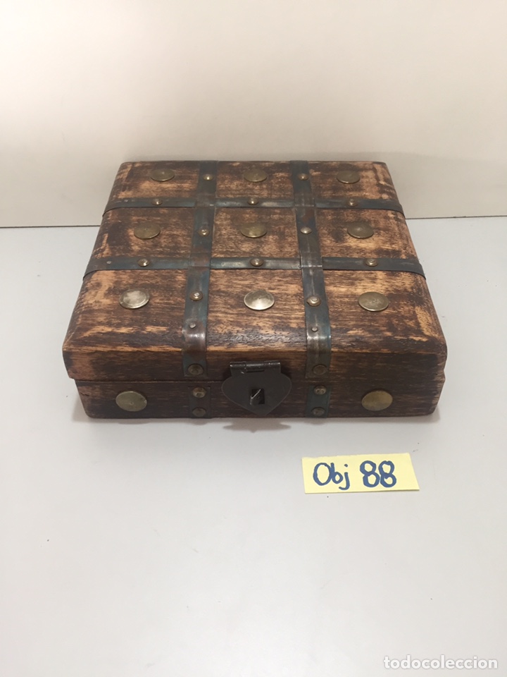 Cajas y cajitas met&aacute;licas: Caja de madera antigua - Foto 1
