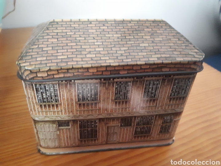 Cajas y cajitas met&aacute;licas: caja metalica en forma de casa - wilson's english toffee