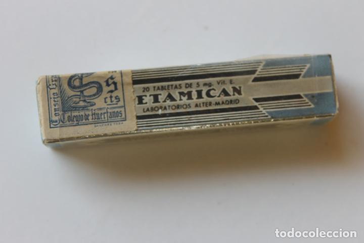 Cajas y cajitas met&aacute;licas: BOTE CRISTAL Y CAJA ETAMICAN, LABORATORIOS ALTER, MADRID, A&Ntilde;OS 30