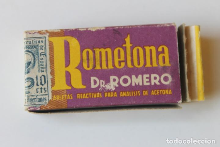 Cajas y cajitas met&aacute;licas: CAJA ROMETONA DR. ROMERO, PARA ANALISIS DE ACETONA CON SELLO FISCAL