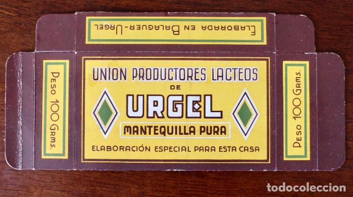 Cajas y cajitas met&aacute;licas: ANTIGUA CAJA DE CART&Oacute;N -MANTEQUILLA URGEL - BALAGUER URGEL- 10,3 CM.