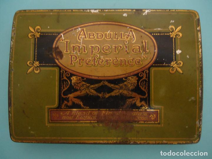 Boxes and metal boxes: ANTIGUA CAJA METALICA DE TABACO MARCA ABDULLA IMPERIAL PREFERENCE. -- 12