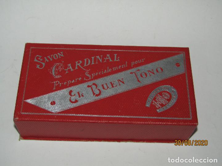 Cajas y cajitas met&aacute;licas: Antigua Caja Vac&iacute;a de Savon Jab&oacute;n Cardinal Preparado para la Perfumeria EL BUEN TONO de Valencia