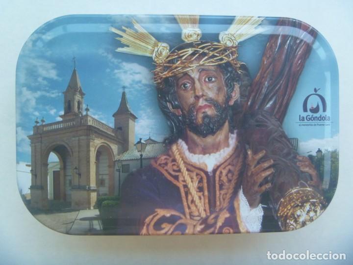 Cajas y cajitas met&aacute;licas: PEQUE&Ntilde;A CAJA DE METAL DE MEMBRILLO CON IMAGEN DE CRISTO, MARCA LA GONDOLA, PUENTE GENIL
