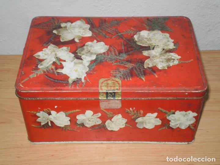 Cajas y cajitas met&aacute;licas: CAJA MET&Aacute;LICA DEL COLA CAO 1500 GRS . MODELO FLORES . VER DESCRIPCION