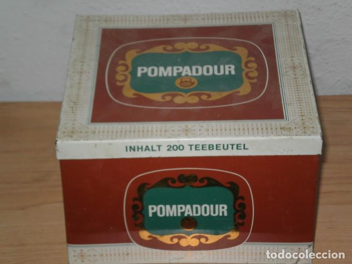 Cajas y cajitas met&aacute;licas: CAJA MET&Aacute;LICA VACIA DE POMPADOUR CONTEN&Iacute;A 200 SAQUETAS DE MANZANILLA . SIN SIGNOS DE OXIDO