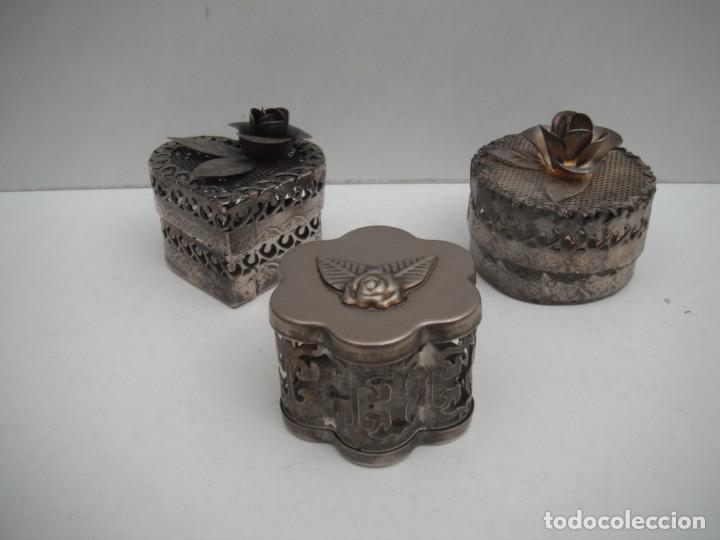 Cajas y cajitas met&aacute;licas: 3 CAJITAS JOYEROS DE METAL - Foto 3