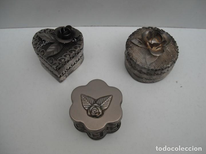 Cajas y cajitas met&aacute;licas: 3 CAJITAS JOYEROS DE METAL - Foto 4