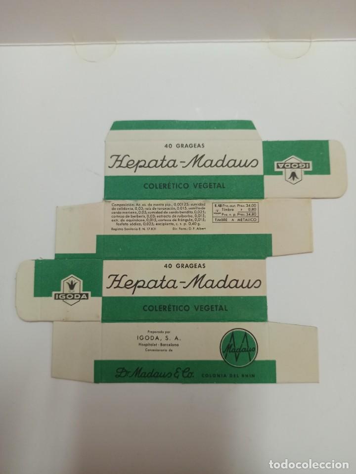 Cajas y cajitas met&aacute;licas: ANTIGUO ENVASE CARTON FARMACIA HEPATA-MADAUS COLERETICO VEGETAL BARCELONA
