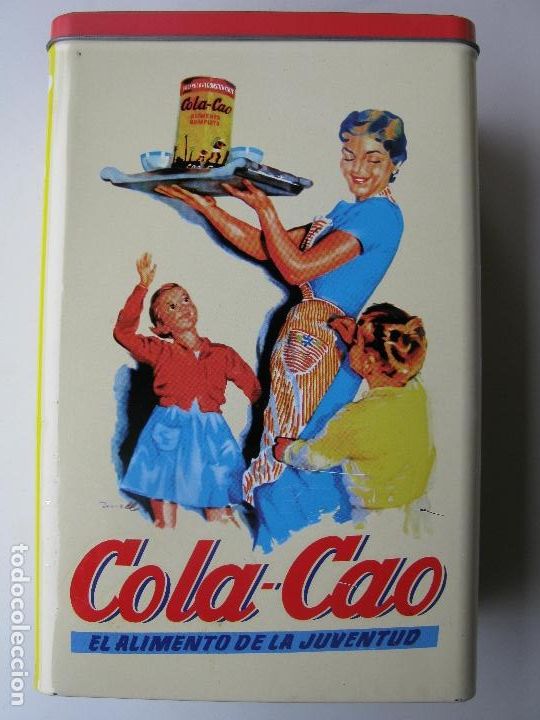 Cajas y cajitas met&aacute;licas: Caja de lata de Cola Cao reedicion de la caja cl&aacute;sica