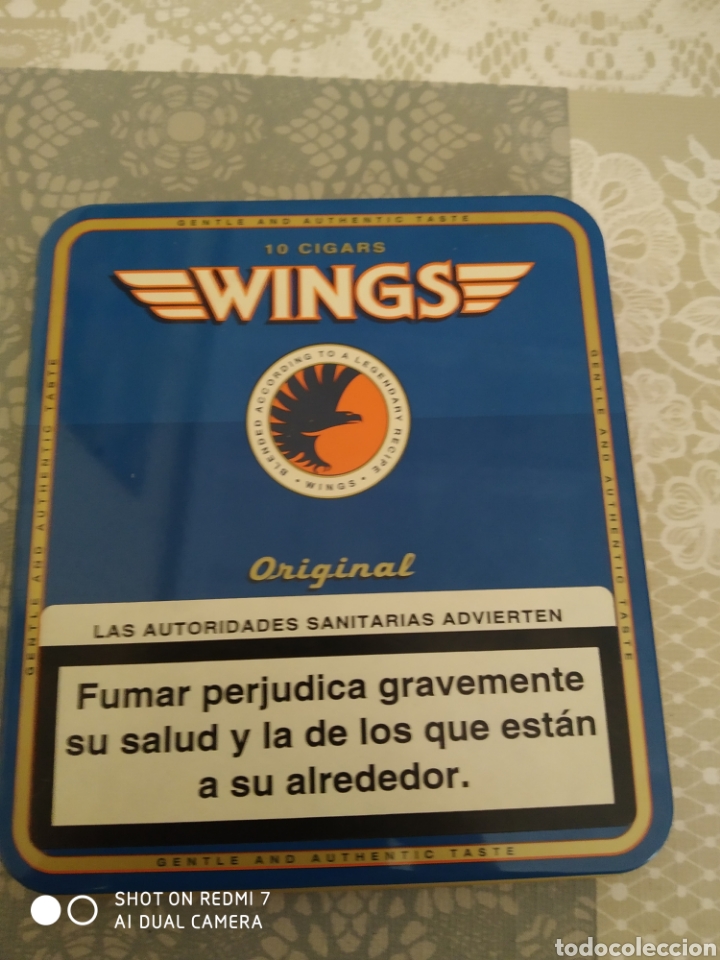 Cajas y cajitas met&aacute;licas: Lata de tabaco wings - Foto 1