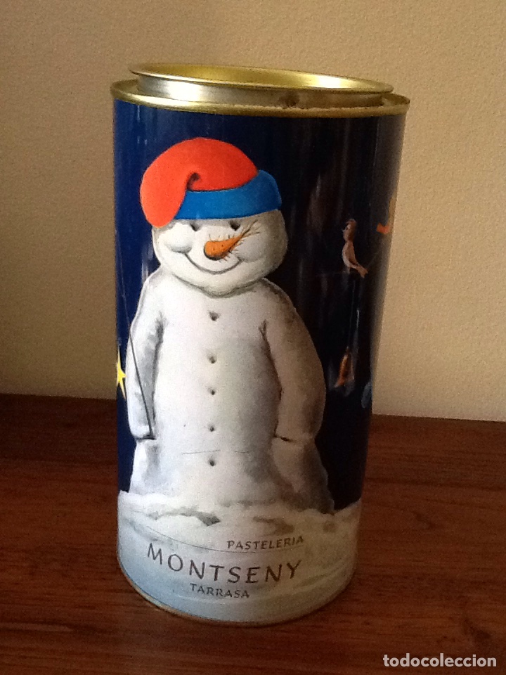 Caixas e caixinhas met&aacute;licas: BOTE CAJA DE LATA BARQUILLOS PASTELER&Iacute;A MONTSENY TERRASSA NAVIDAD MU&Ntilde;ECO DE NIEVE ( DIBUJO BENAGES)