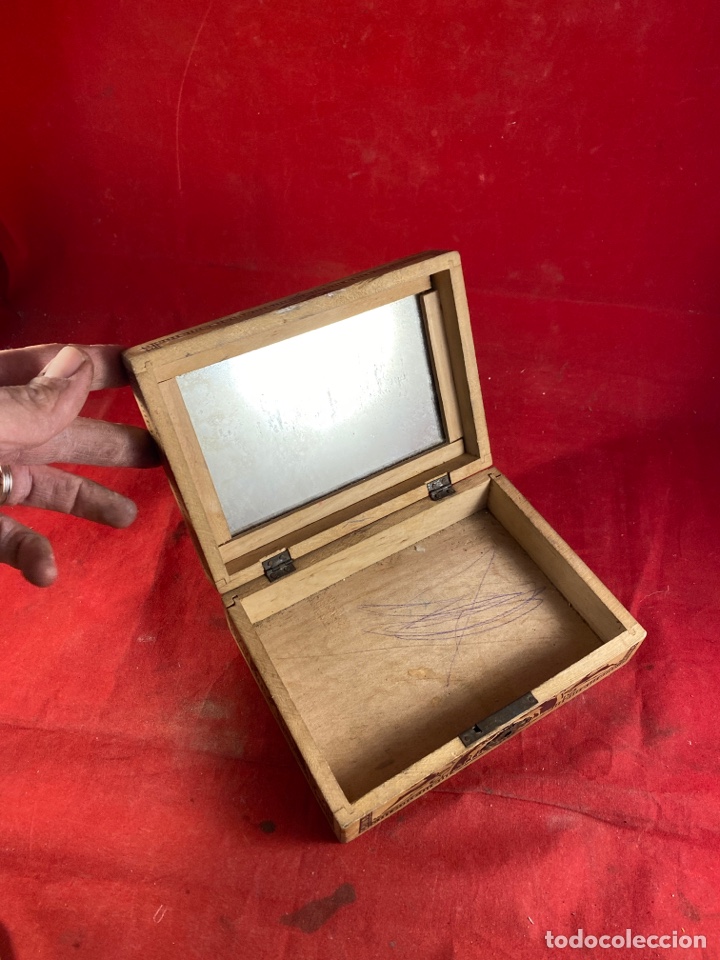 Cajas y cajitas met&aacute;licas: Caja de madera con espejo 17x12cm - Foto 2