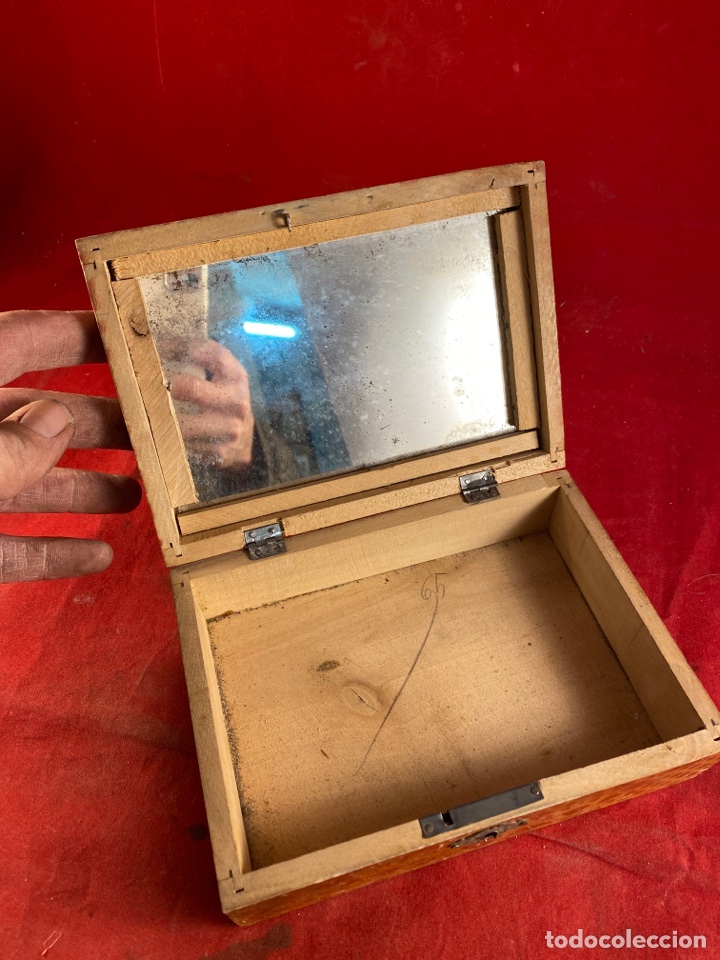Cajas y cajitas met&aacute;licas: Caja de madera con espejo 17x12cm - Foto 3