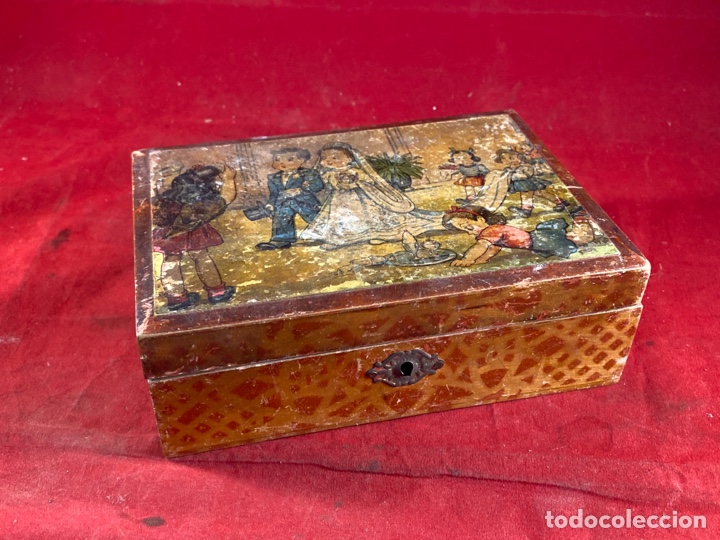 Cajas y cajitas met&aacute;licas: Caja de madera con espejo 17x12cm - Foto 1
