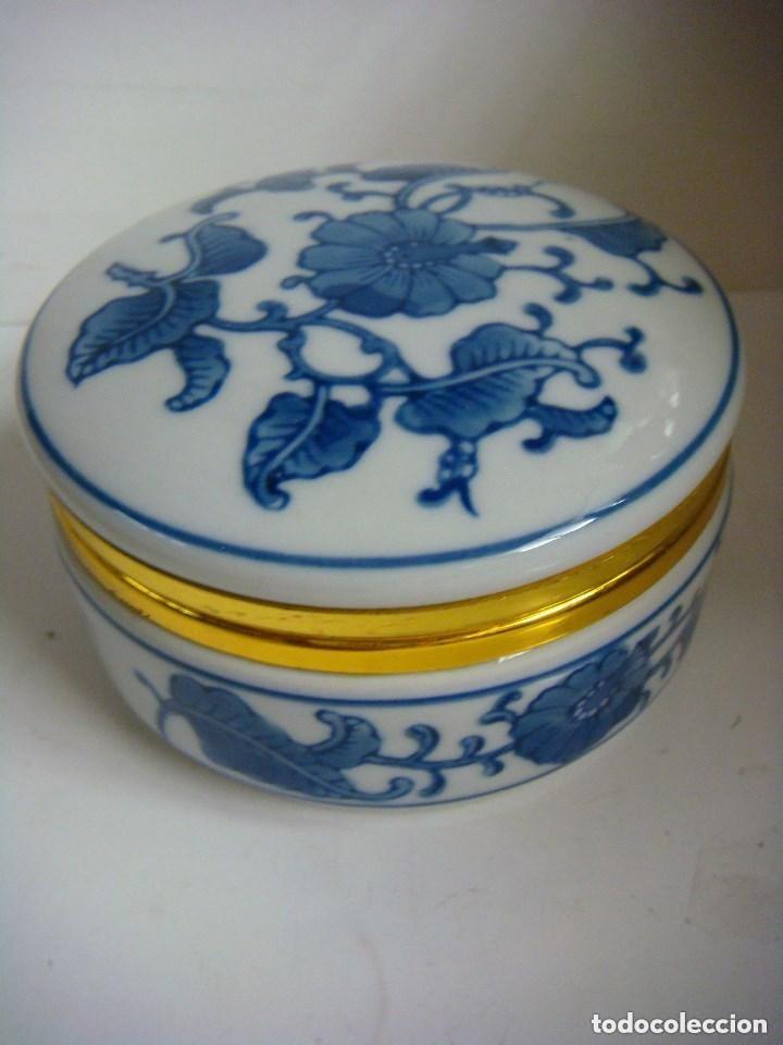 Cajas y cajitas met&aacute;licas: CAJITA JOYERO EN PORCELANA COLOR AZUL