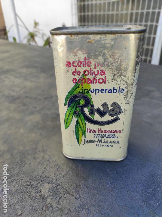 Cajas y cajitas met&aacute;licas: Lata de aceite Riva - Foto 1