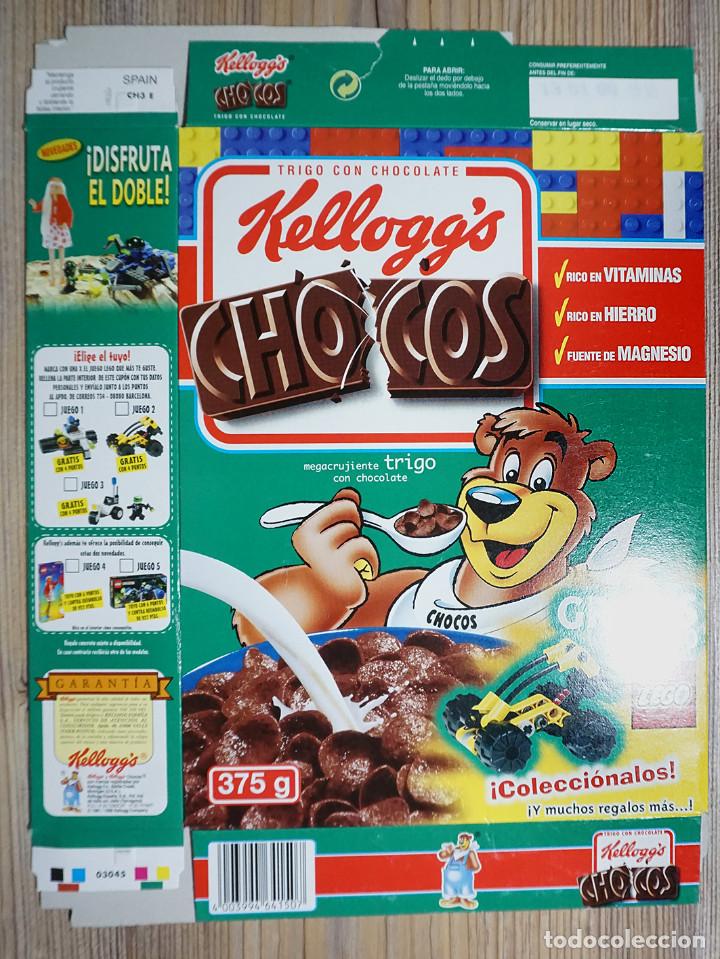 Cajas y cajitas met&aacute;licas: ENVASE CAJA CART&Oacute;N CHOCOS KELLOGG'S CON PROMOCI&Oacute;N REGALO DE LEGO A&Ntilde;O 2000 KELLOGG KELLOGGS