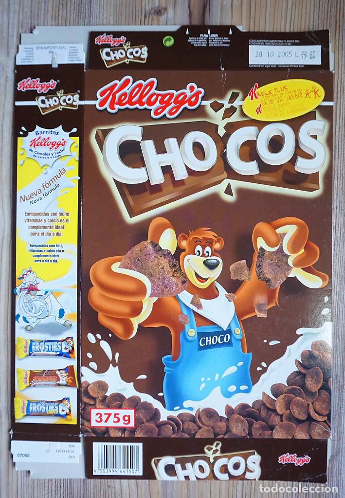 Cajas y cajitas met&aacute;licas: ENVASE CAJA CART&Oacute;N CHOCOS KELLOGG'S 2005 KELLOGGS KELLOGG