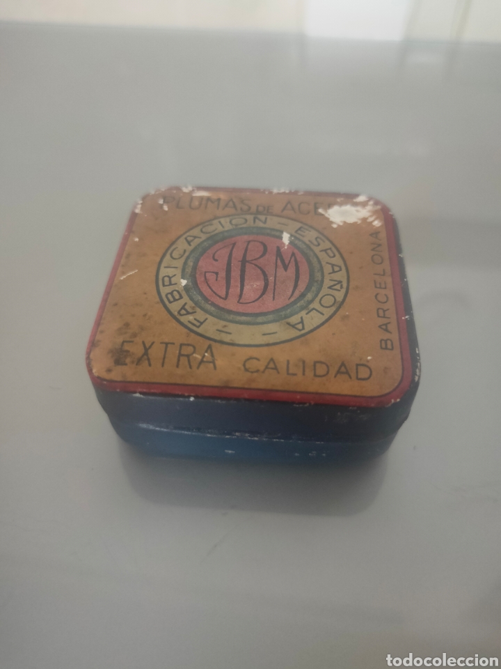 Cajas y cajitas met&aacute;licas: ANTIGUA CAJITA JBM PLUMAS DE ACERO BARCELONA FABRICACI&Oacute;N ESPA&Ntilde;A 55X55X20mm