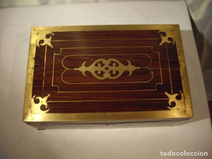 Cajas y cajitas met&aacute;licas: CAJA ESCRITORIO MADERA LATON - Foto 3