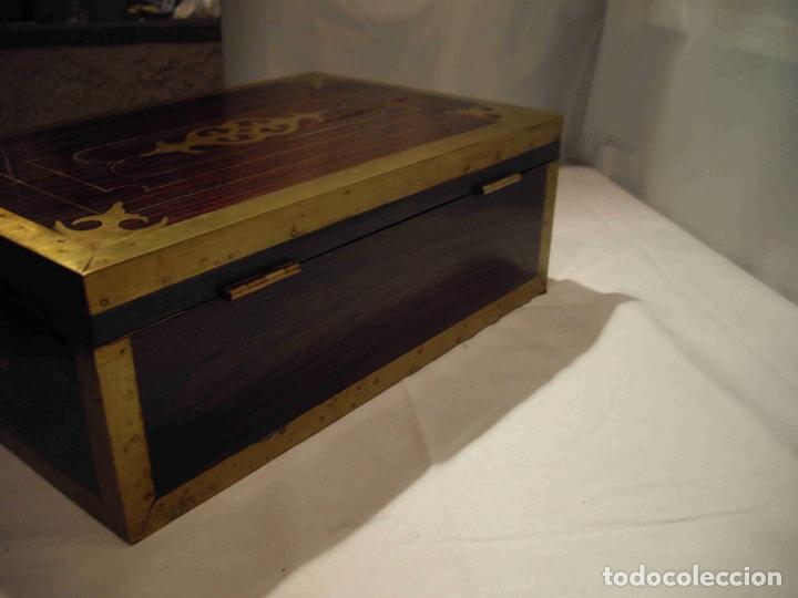 Cajas y cajitas met&aacute;licas: CAJA ESCRITORIO MADERA LATON - Foto 4