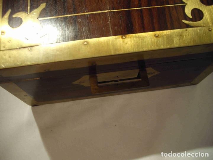 Cajas y cajitas met&aacute;licas: CAJA ESCRITORIO MADERA LATON - Foto 6