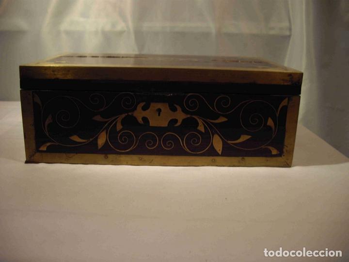 Cajas y cajitas met&aacute;licas: CAJA ESCRITORIO MADERA LATON - Foto 1