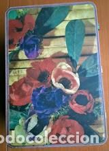 Cajas y cajitas met&aacute;licas: Lata original cola-cao ramillete de flores sobre fondo de ca&ntilde;as. A&ntilde;os 70