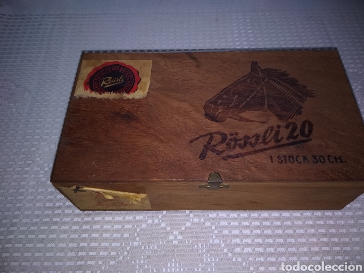 Cajas y cajitas met&aacute;licas: CAJA TABACO R&Ouml;SSLI 20 . DE MADERA - Foto 1