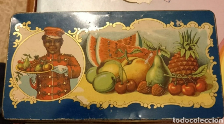 Cajas y cajitas met&aacute;licas: Caja de hojalata antigua Francisco Moreno Calahorra