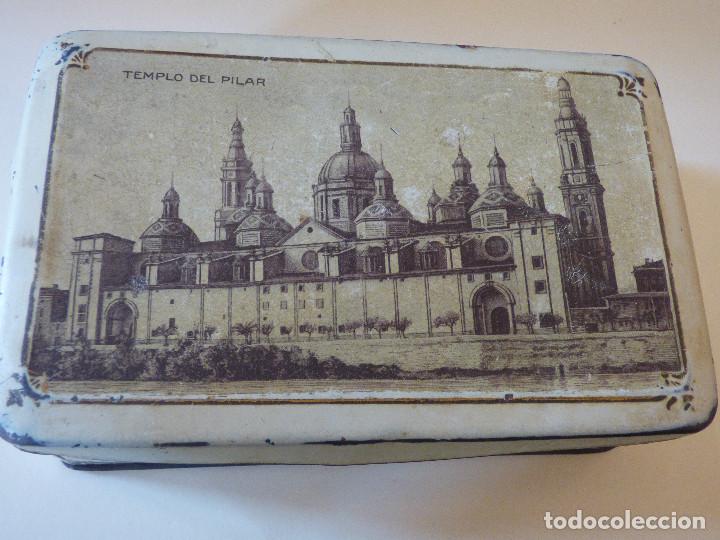 Cajas y cajitas metálicas: Caja de lata.Guirlache de Zaragoza.