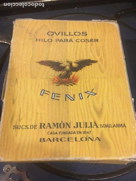 Caixas e caixinhas met&aacute;licas: Barcelona caja de carton ovillos hilo para coser Fenix,sucesores Ram&oacute;n Juli&aacute; fundada en 1847