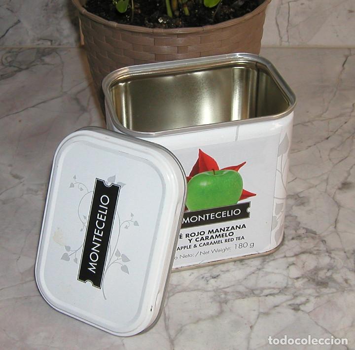 Casse e cassette metalliche: LATA O CAJA METALICA DE T&Eacute; MONTECELIO VACIA EN PERFECTO ESTADO T&Eacute; ROJO, MANZANA Y CARAMELO