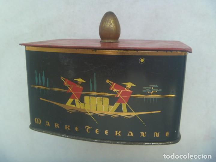 Boxes and metal boxes: BONITA Y ANTIGUA CAJA DE TE , DECORACION CON MOTIVOS CHINESCOS. MARCA TEEKANNE