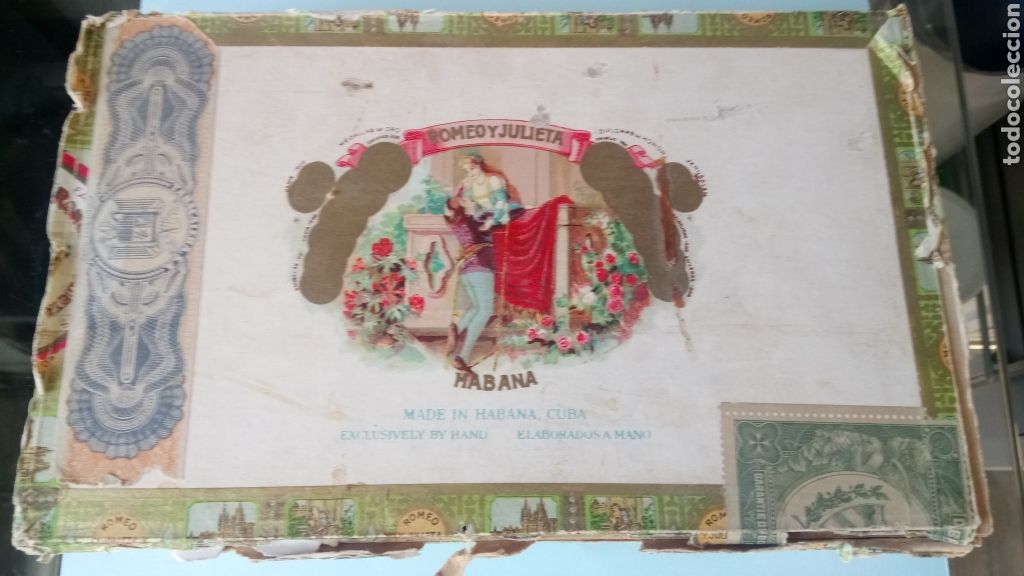 Cajas y cajitas met&aacute;licas: ANTIGUA CAJA VAC&Iacute;A DE PUROS ROMEO Y JULIETA. HABANA.