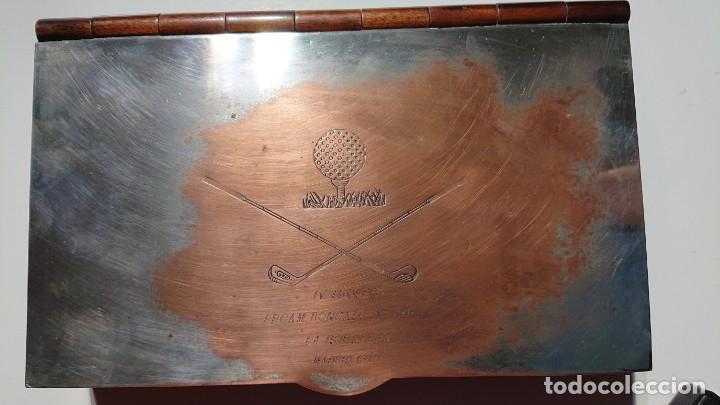 Blechdosen und Kisten: CAJA DISE&Ntilde;O VALENTI - MADERA CON PLANCHA DE COBRE - IV TROFEO PROAM BONCALO DE GOLF LA MORALEJA 1981