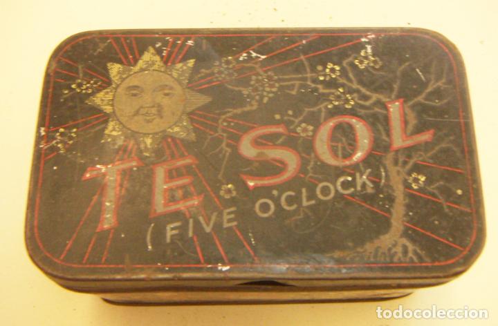 Cajas y cajitas met&aacute;licas: Antigua caja de te sol five o&acute;clock - Foto 1