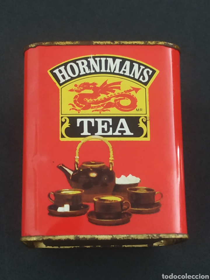 Blechdosen und Kisten: Antigua lata de tea hornimans 7'5 x 7'5 x 9 Cm