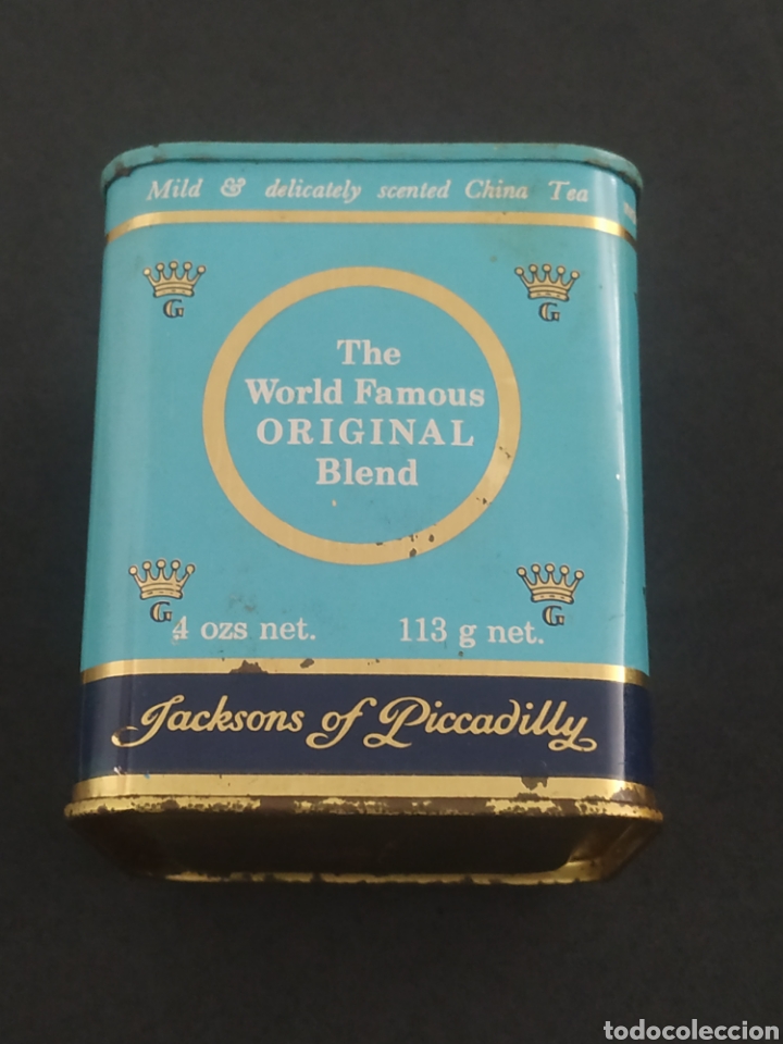 Blechdosen und Kisten: Antigua lata de tea Earl Grey's Tea 7'5 x 7'5 x 9 Cm