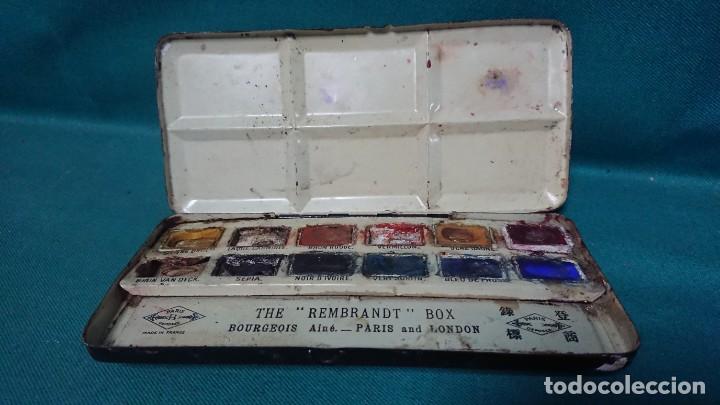 Bo&icirc;tes et petites bo&icirc;tes m&eacute;talliques: ANTIGUA CAJA MET&Aacute;LICA DE ACUARELAS THE REMBRANDT BOX